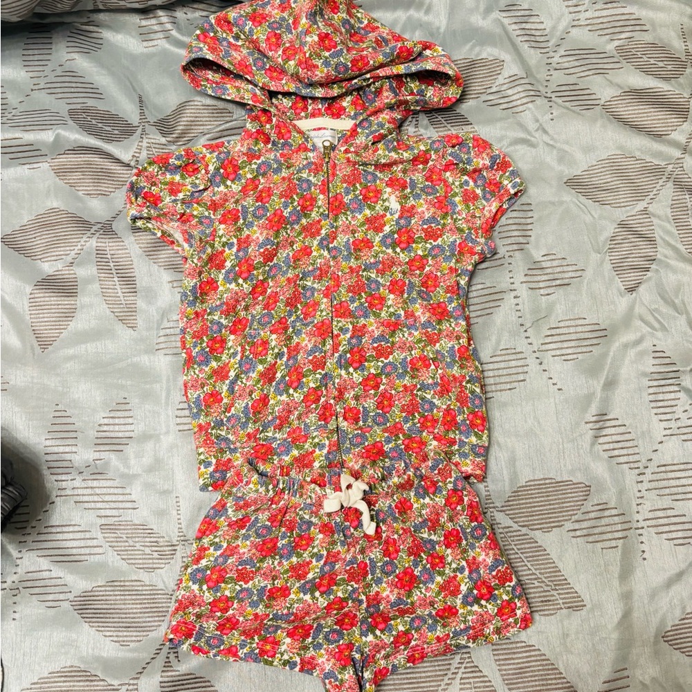 Ralph Lauren 2-Piece Floral Hoodie + Shorts Set – 24 Months